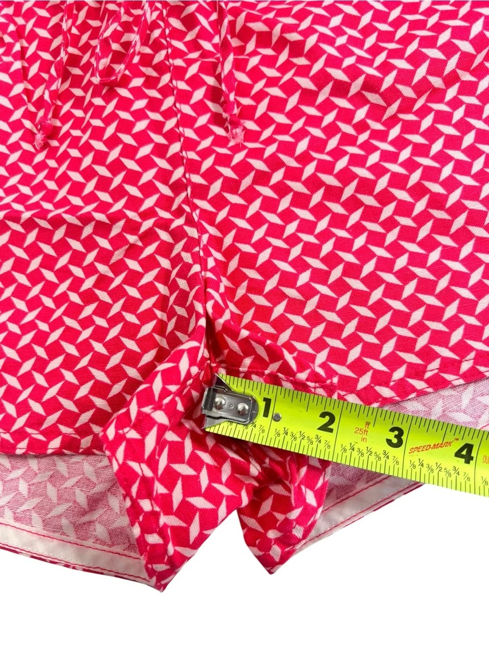 J. Crew Pink Geometric Print Linen Shorts